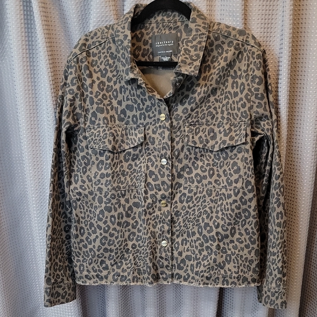 Sanctuary Cheetah Leopard Print Military Style Jacket Size L